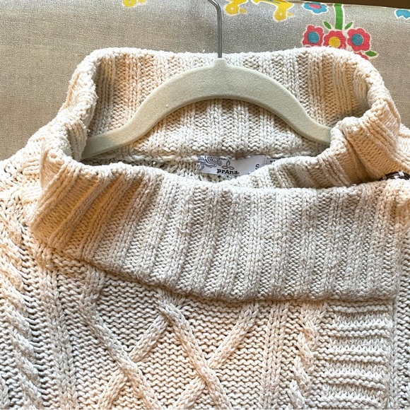 PRANA Delaney Cable Knit Fisherman Knit Long Line Sweater Coat S - Picture 9 of 12